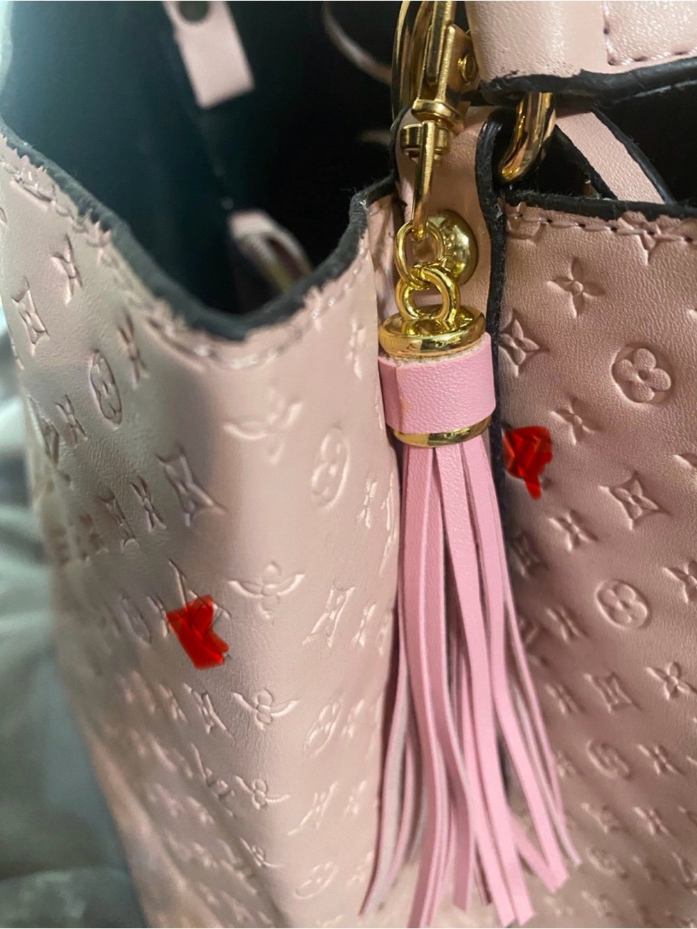 Pink Shoulder Drawstring Bag - Picture 5 of 6